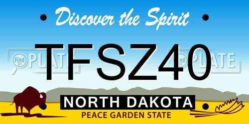 TFSZ40 North Dakota License Plate
