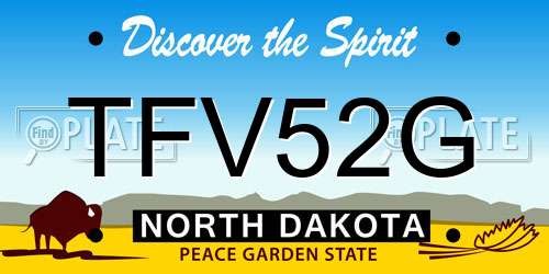 TFV52G North Dakota License Plate