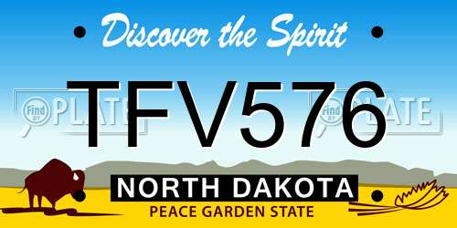 TFV576 North Dakota License Plate