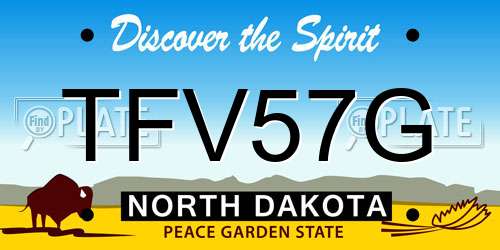 TFV57G North Dakota License Plate