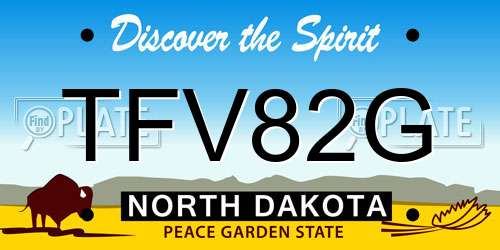 TFV82G North Dakota License Plate