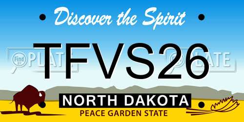 TFVS26 North Dakota License Plate