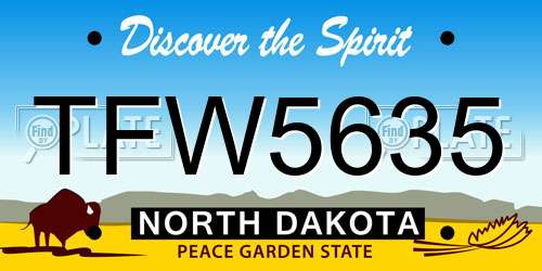 TFW5635 North Dakota License Plate