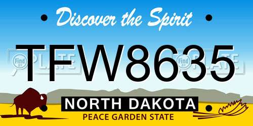 TFW8635 North Dakota License Plate