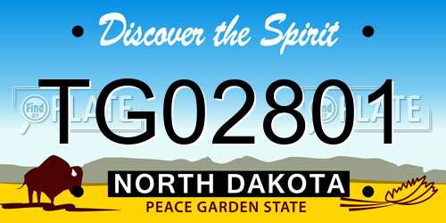 TG02801 North Dakota License Plate