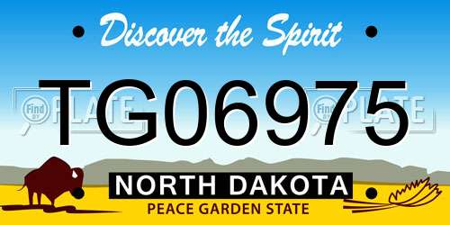 TG06975 North Dakota License Plate