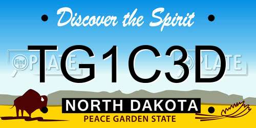 TG1C3D North Dakota License Plate