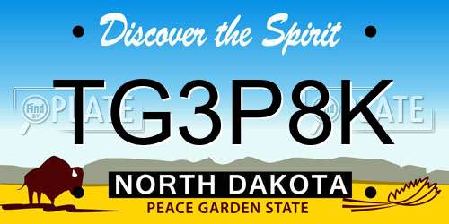 TG3P8K North Dakota License Plate