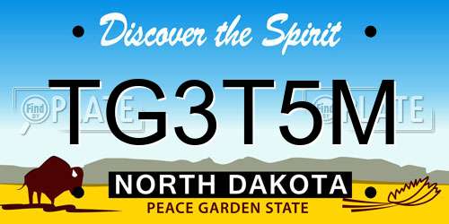 TG3T5M North Dakota License Plate