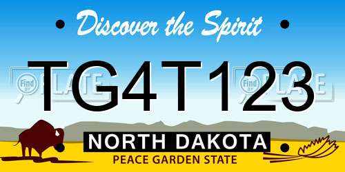 TG4T123 North Dakota License Plate