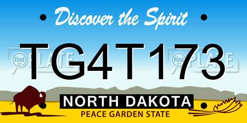 TG4T173 North Dakota License Plate