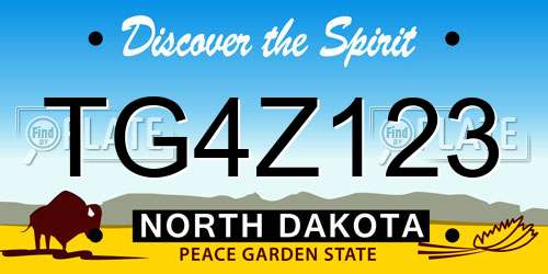 TG4Z123 North Dakota License Plate