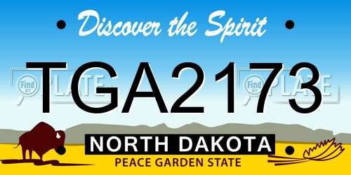 TGA2173 North Dakota License Plate
