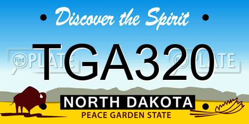 TGA320 North Dakota License Plate