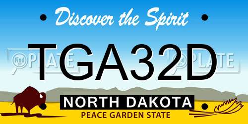 TGA32D North Dakota License Plate