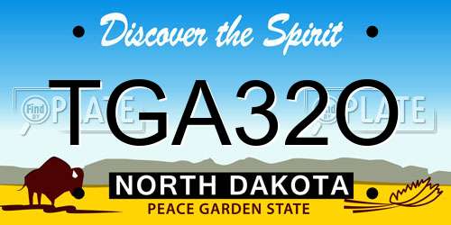 TGA32O North Dakota License Plate