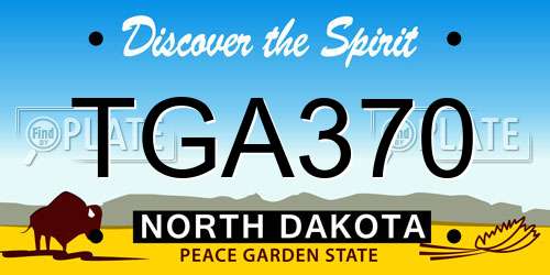 TGA370 North Dakota License Plate