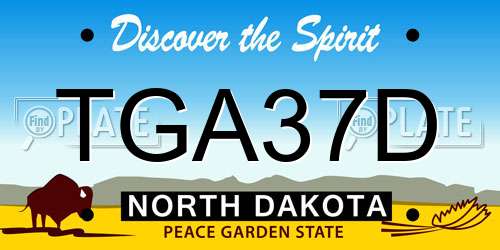 TGA37D North Dakota License Plate
