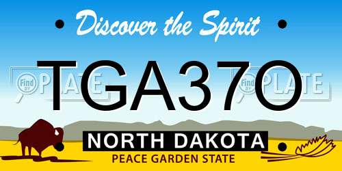 TGA37O North Dakota License Plate