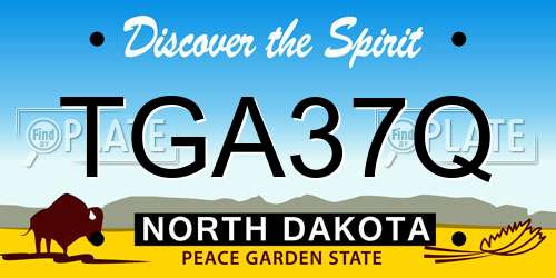 TGA37Q North Dakota License Plate