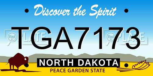 TGA7173 North Dakota License Plate