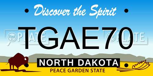 TGAE70 North Dakota License Plate