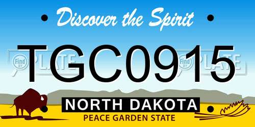 TGC0915 North Dakota License Plate