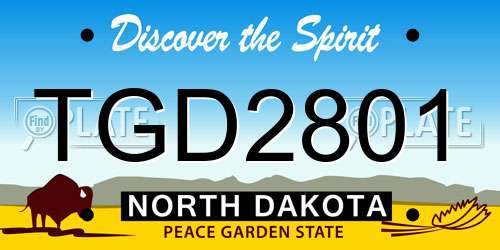 TGD2801 North Dakota License Plate