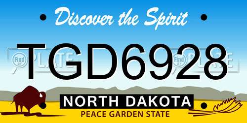 TGD6928 North Dakota License Plate