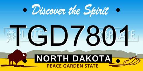 TGD7801 North Dakota License Plate
