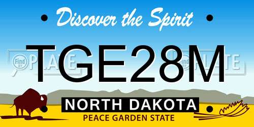 TGE28M North Dakota License Plate