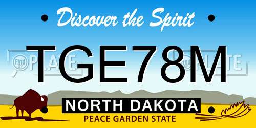TGE78M North Dakota License Plate