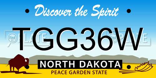 TGG36W North Dakota License Plate