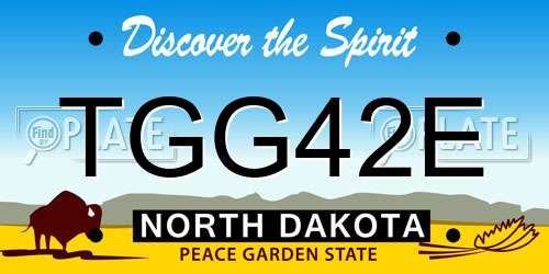 TGG42E North Dakota License Plate
