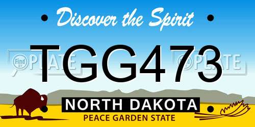 TGG473 North Dakota License Plate