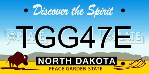 TGG47E North Dakota License Plate