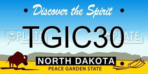 TGIC30 North Dakota License Plate
