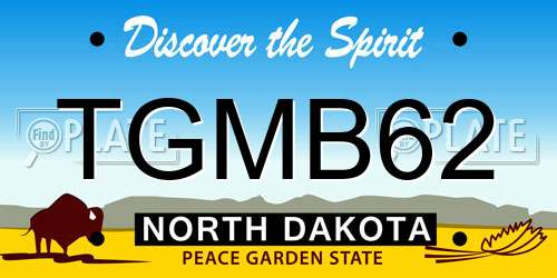 TGMB62 North Dakota License Plate
