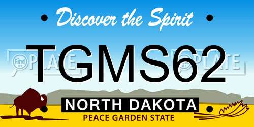 TGMS62 North Dakota License Plate