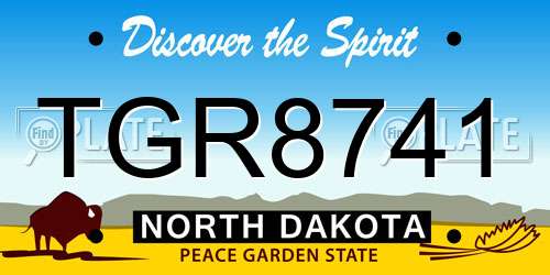 TGR8741 North Dakota License Plate