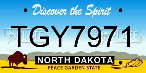 TGY7971 North Dakota License Plate