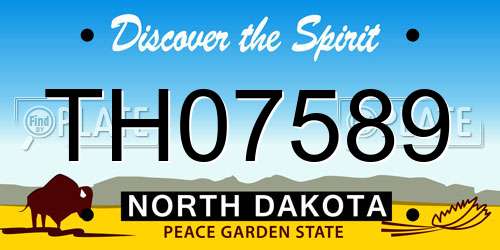 TH07589 North Dakota License Plate