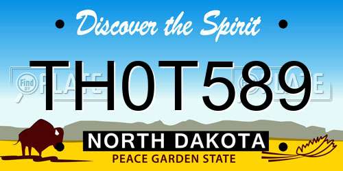 TH0T589 North Dakota License Plate