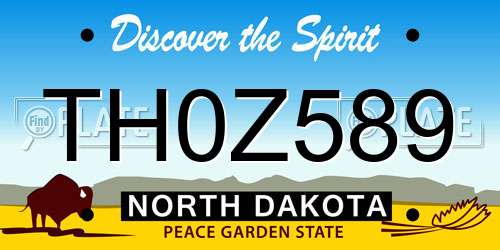 TH0Z589 North Dakota License Plate