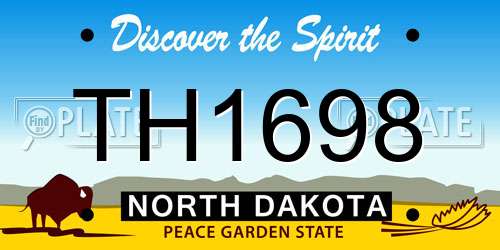 TH1698 North Dakota License Plate
