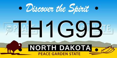 TH1G9B North Dakota License Plate