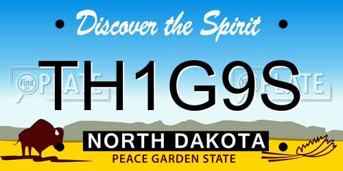 TH1G9S North Dakota License Plate