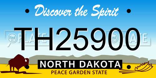 TH25900 North Dakota License Plate
