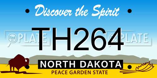 TH264 North Dakota License Plate
