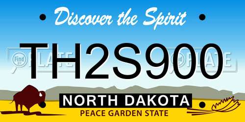 TH2S900 North Dakota License Plate
